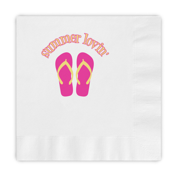 Custom FlipFlop Embossed Decorative Napkins (Personalized)