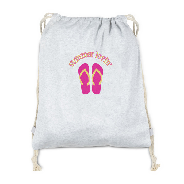 Custom FlipFlop Drawstring Backpack - Sweatshirt Fleece - Single Sided (Personalized)