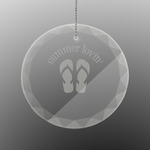 FlipFlop Engraved Glass Ornament - Round (Personalized)