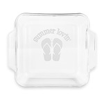 FlipFlop Glass Cake Dish with Truefit Lid - 8in x 8in (Personalized)