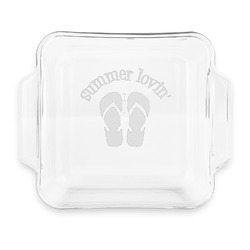 FlipFlop Glass Cake Dish - 8in x 8in (Personalized)