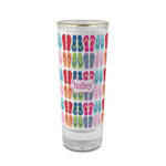 FlipFlop 2 oz Shot Glass -  Glass with Gold Rim - Set of 4 (Personalized)