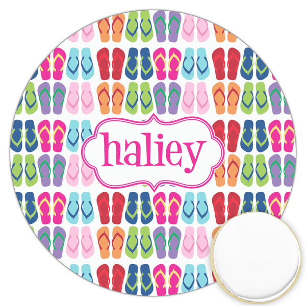 Custom FlipFlop Printed Cookie Topper - 3.25" (Personalized)