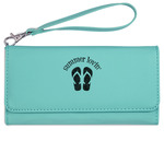 FlipFlop Ladies Leatherette Wallet - Laser Engraved- Teal (Personalized)