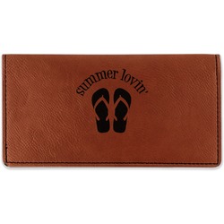 FlipFlop Leatherette Checkbook Holder - Single Sided (Personalized)