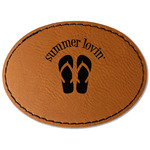 FlipFlop Faux Leather Iron On Patch - Oval (Personalized)