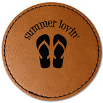 FlipFlop Faux Leather Iron On Patch - Round (Personalized)