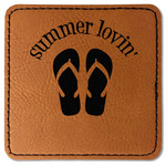 FlipFlop Faux Leather Iron On Patch - Square (Personalized)