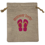 FlipFlop Medium Burlap Gift Bag - Front (Personalized)