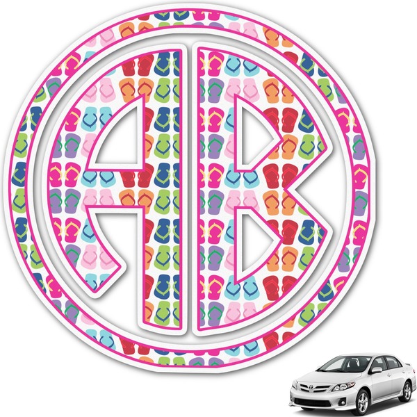 Custom FlipFlop Monogram Car Decal (Personalized)