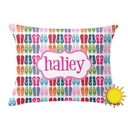 FlipFlop Outdoor Throw Pillow (Rectangular) (Personalized)