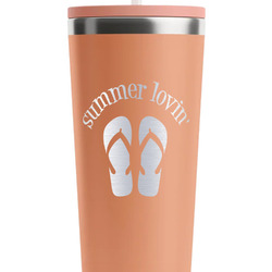 FlipFlop RTIC Everyday Tumbler with Straw - 28oz - Peach - Single-Sided (Personalized)