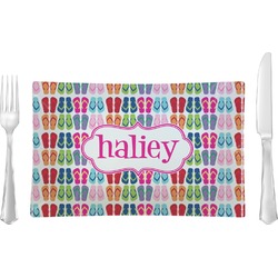FlipFlop Rectangular Glass Lunch / Dinner Plate - Single or Set (Personalized)