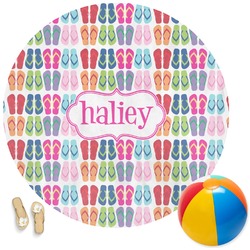 FlipFlop Round Beach Towel (Personalized)