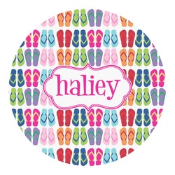 FlipFlop Round Decal - Large (Personalized)