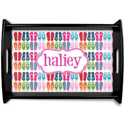 FlipFlop Black Wooden Tray - Small (Personalized)