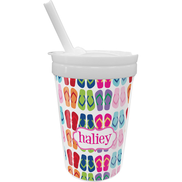 Custom FlipFlop Sippy Cup with Straw (Personalized)