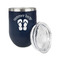 FlipFlop Stainless Wine Tumblers - Navy - Double Sided - Alt View