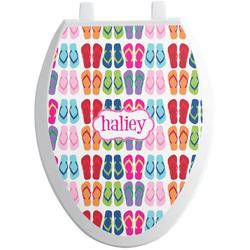 FlipFlop Toilet Seat Decal - Elongated (Personalized)