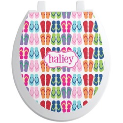 FlipFlop Toilet Seat Decal - Round (Personalized)