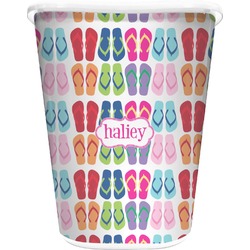FlipFlop Waste Basket - Double Sided (White) (Personalized)