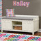 FlipFlop Wall Name Decal Above Storage bench