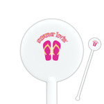 FlipFlop 5.5" Round Plastic Stir Sticks - White - Double Sided (Personalized)