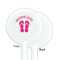 FlipFlop White Plastic 5.5" Stir Stick - Single Sided - Round - Front & Back