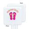 FlipFlop White Plastic Stir Stick - Single Sided - Square - Approval