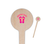 FlipFlop 4" Round Wooden Food Picks - Double Sided (Personalized)