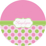 Pink & Green Dots Multipurpose Round Labels - 1" (Personalized)