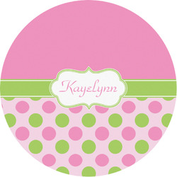 Pink & Green Dots Multipurpose Round Labels - 1" (Personalized)