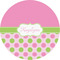 Pink & Green Dots 1" Multipurpose Round Labels - Single Sticker