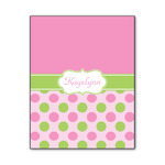 Pink & Green Dots Wood Print - 11x14 (Personalized)