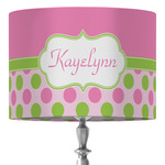 Pink & Green Dots 16" Drum Lamp Shade - Fabric (Personalized)