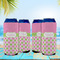 Pink & Green Dots 16oz Can Sleeve - Set of 4 - LIFESTYLE