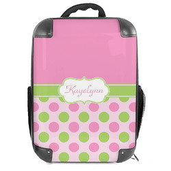 Pink & Green Dots 18" Hard Shell Backpack (Personalized)