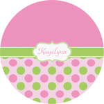 Pink & Green Dots Multipurpose Round Labels - 2" (Personalized)