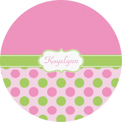 Pink & Green Dots Multipurpose Round Labels - 2" (Personalized)