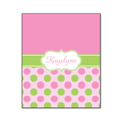 Pink & Green Dots Wood Print - 20x24 (Personalized)