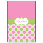 Pink & Green Dots Wood Print - 20x30 (Personalized)