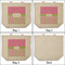 Pink & Green Dots 3 Reusable Cotton Grocery Bags - Front & Back View