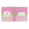 Pink & Green Dots 3 Ring Binders - Full Wrap - 1" - OPEN OUTSIDE