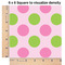 Pink & Green Dots 6x6 Swatch of Fabric