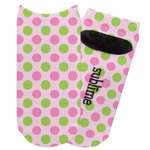 Pink & Green Dots Adult Ankle Socks