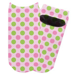 Pink & Green Dots Adult Ankle Socks