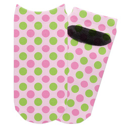 Pink & Green Dots Adult Ankle Socks