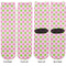 Pink & Green Dots Adult Crew Socks - Double Pair - Front and Back - Apvl