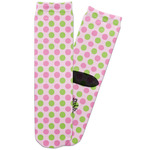 Pink & Green Dots Adult Crew Socks