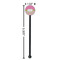 Pink & Green Dots Black Plastic 5.5" Stir Stick - Round - Dimensions